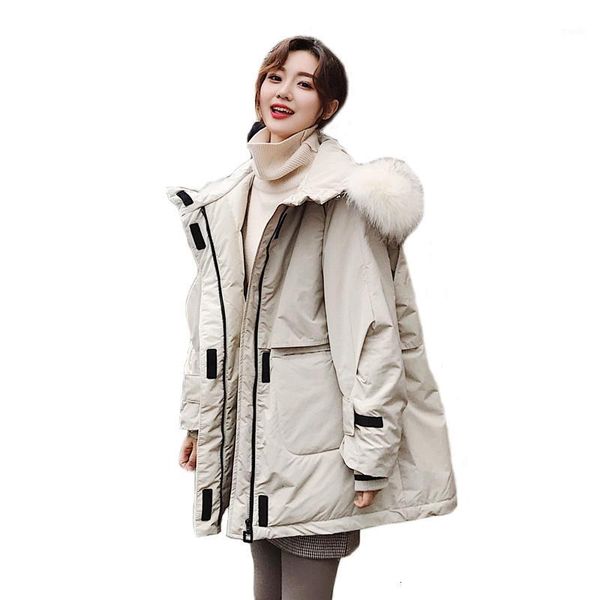 women's down & parkas leiouna thick cotton long winter coat real fur hood russia women puffer female warm autumn feather jacket parka c, Black
women's down & parkas leiouna thick cotton long winter coat real fur hood russia women puffer female warm autumn feather jacket parka c, Black
