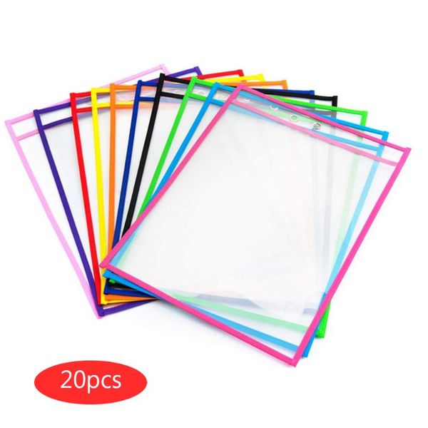 20pcs reusable dry erasable pockets 10x14 inch worksheet sleeves shop ticket holder assorted colors for teaching kids pastels
20pcs reusable dry erasable pockets 10x14 inch worksheet sleeves shop ticket holder assorted colors for teaching kids pastels