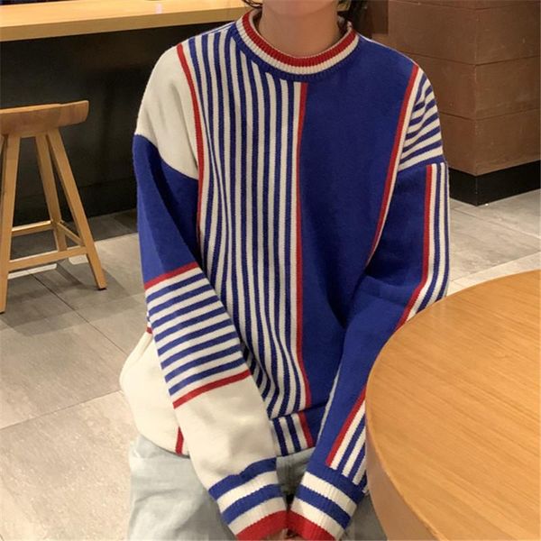 women fall fashion sweaters autumn winter new chic korean retro stripes color block loose pullovers trendy outwear knitted, White;black
women fall fashion sweaters autumn winter new chic korean retro stripes color block loose pullovers trendy outwear knitted, White;black