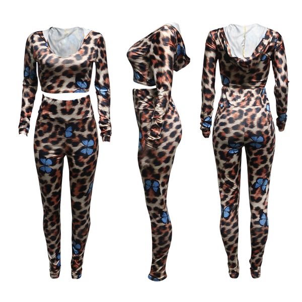 2020 european and american fashion sports and leisure womens leopard print butterfly print autumn and winter two-piece suit, Gray
2020 european and american fashion sports and leisure womens leopard print butterfly print autumn and winter two-piece suit, Gray