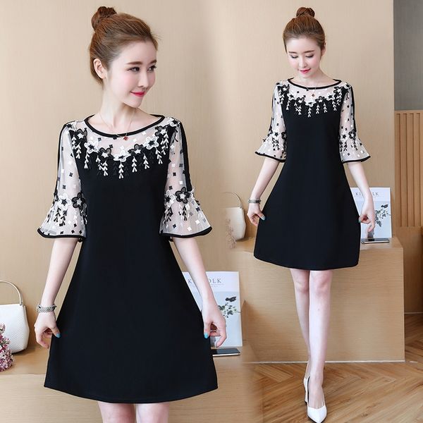 dress summer lace short skirt 2020 new large women's dress fat mm lace splicing korean skirt 54mno, Black;gray
dress summer lace short skirt 2020 new large women's dress fat mm lace splicing korean skirt 54mno, Black;gray