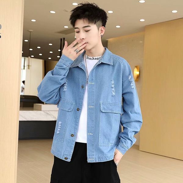 autumn new denim men's korean casual fashion cool work jacket, Black;brown
autumn new denim men's korean casual fashion cool work jacket, Black;brown