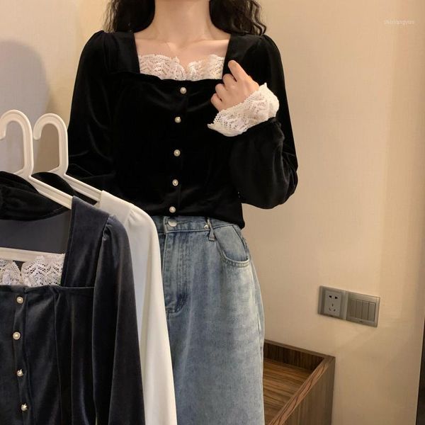 vintage 2020 korean fashion short blouses women and bloues velvet autumn lace patchwork blusas sweet shirts new 1, White
vintage 2020 korean fashion short blouses women and bloues velvet autumn lace patchwork blusas sweet shirts new 1, White