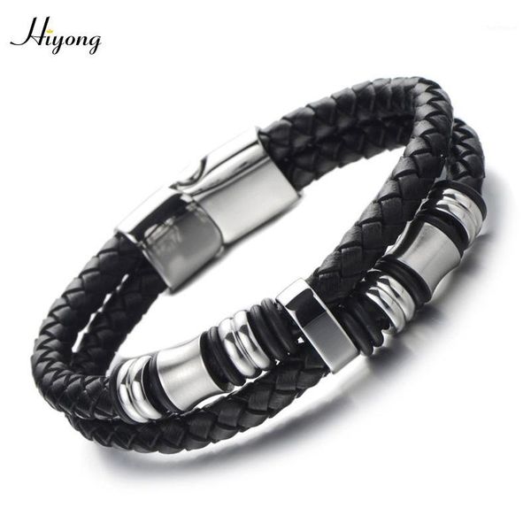 genuine leather bracelets stainless steel magnetic clasp bracelet double layer braided leather rope chain bracelet male gift1, Black
genuine leather bracelets stainless steel magnetic clasp bracelet double layer braided leather rope chain bracelet male gift1, Black
