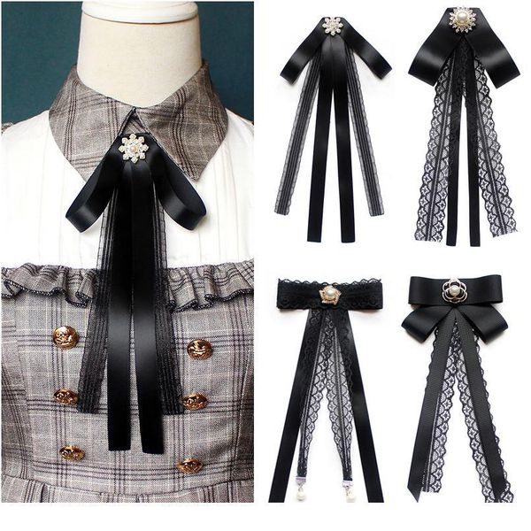 female lace streamer ribbon pearl bow tie for women black brooches pin shirt suit bow collar pin clothing acc qylvcv, Black;gray
female lace streamer ribbon pearl bow tie for women black brooches pin shirt suit bow collar pin clothing acc qylvcv, Black;gray