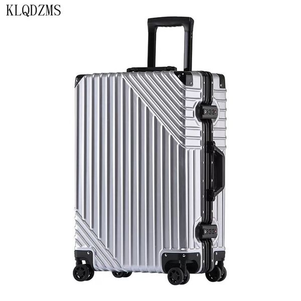 klqdzms aluminum frame rolling luggage spinner girl trolley travel bag men business carry on suitcases wheel 24"26" lj201116
klqdzms aluminum frame rolling luggage spinner girl trolley travel bag men business carry on suitcases wheel 24"26" lj201116
