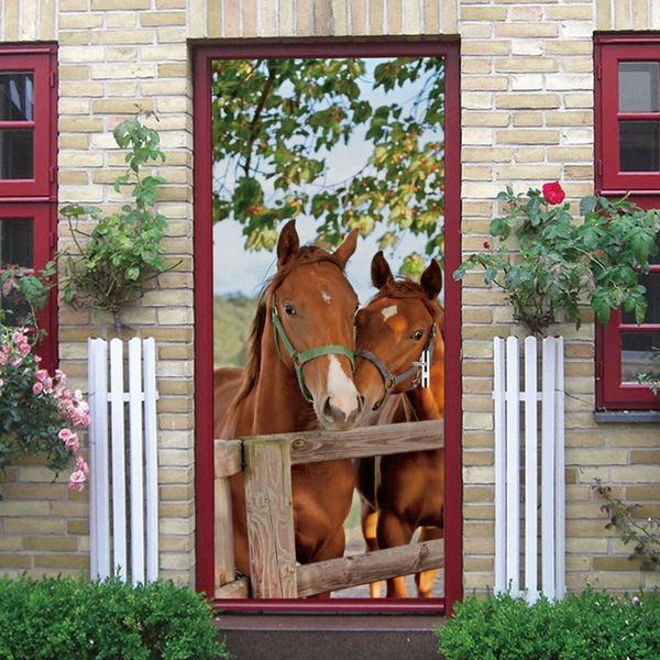 creative environmental protection 3d horse door renovation self adhive bedroom wall pvc sticker
creative environmental protection 3d horse door renovation self adhive bedroom wall pvc sticker