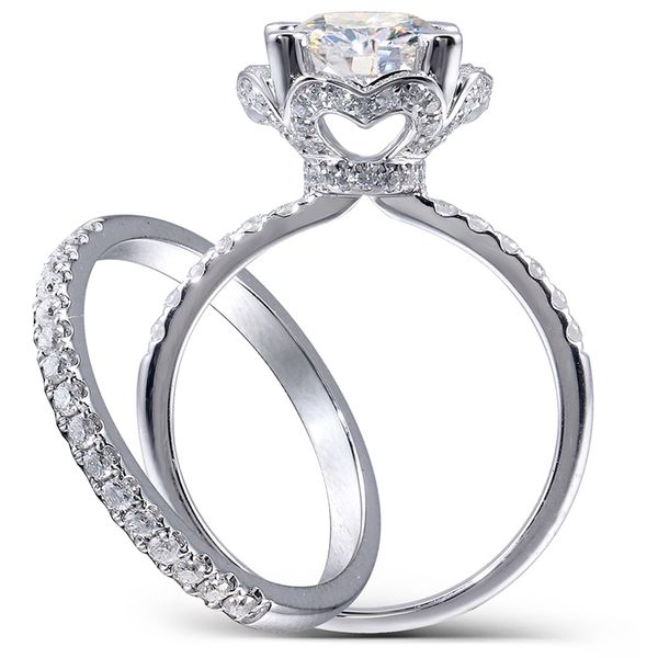 center 2.5 carat f colorless round cut engagement wedding ring set lab diamond accents solid 14k women 2 pieces y200620, Slivery;golden
center 2.5 carat f colorless round cut engagement wedding ring set lab diamond accents solid 14k women 2 pieces y200620, Slivery;golden
