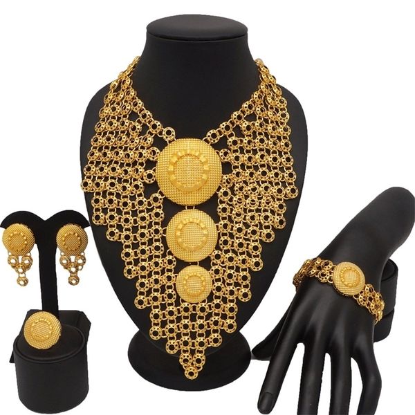 sets african bridal big gold plating jewelry set women necklace bracelet and earings 201222, Slivery;crystal
sets african bridal big gold plating jewelry set women necklace bracelet and earings 201222, Slivery;crystal