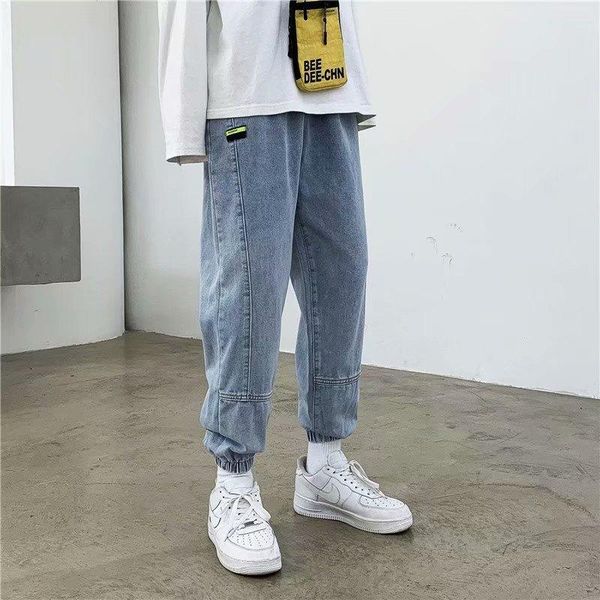 spring ins retro tooling jeans male korean version of the tide brand youth wild loose nine-point beam casual pants, Blue
spring ins retro tooling jeans male korean version of the tide brand youth wild loose nine-point beam casual pants, Blue