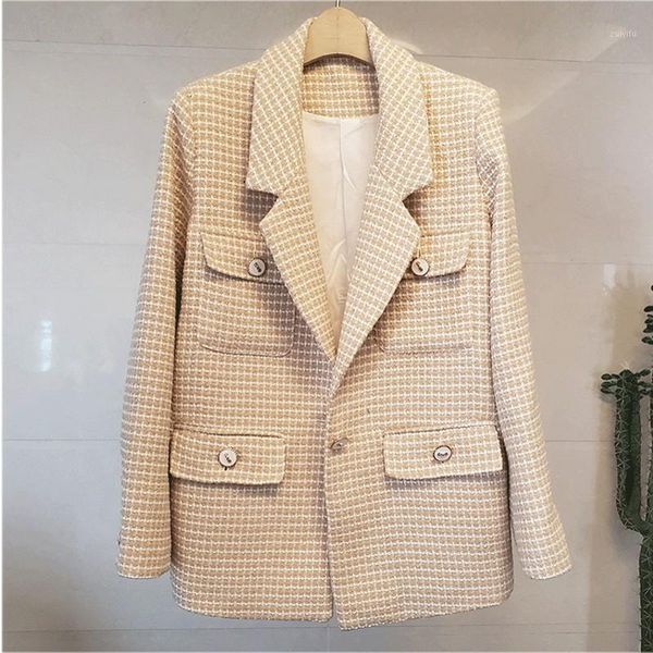 2020 new autumn winter women's suit jacket fashion temperament small fragrance wind tweed casual loose coat female1, Black;brown
2020 new autumn winter women's suit jacket fashion temperament small fragrance wind tweed casual loose coat female1, Black;brown