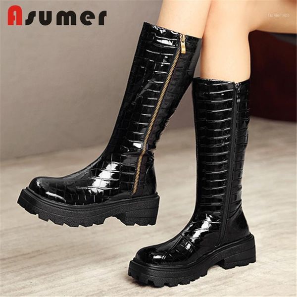 boots asumer vintage knee high 2021 est thick bottom casual shoes round toe stone pattern autumn winter women riding boots1, Black
boots asumer vintage knee high 2021 est thick bottom casual shoes round toe stone pattern autumn winter women riding boots1, Black