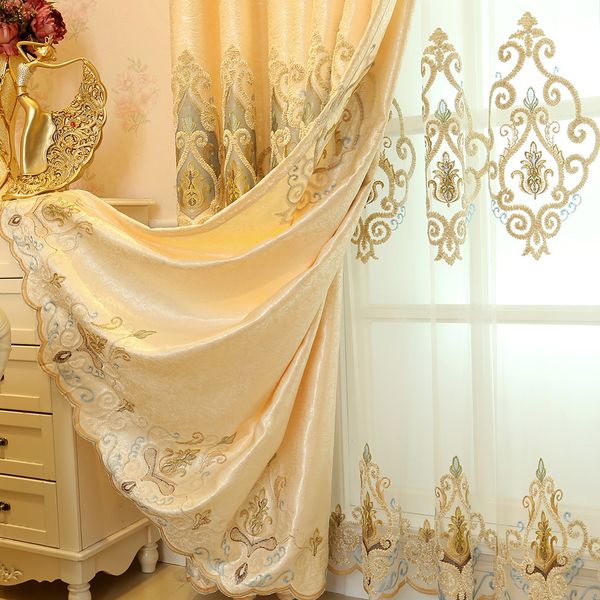 ready made window curtains for living room luxury embroidery blinds blackout curtain fabric and tulle for villa bedroom
ready made window curtains for living room luxury embroidery blinds blackout curtain fabric and tulle for villa bedroom