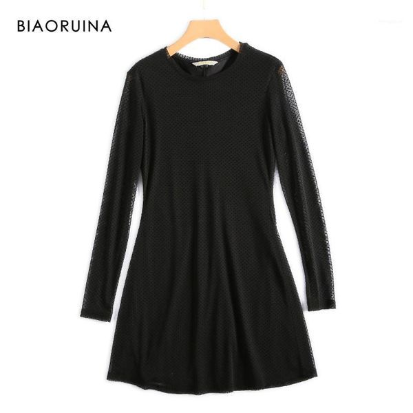biaoruina women's dot flocking black mesh lined dress round collar female casual slim natural waist dress vestidos long sleeve1, Black;gray
biaoruina women's dot flocking black mesh lined dress round collar female casual slim natural waist dress vestidos long sleeve1, Black;gray