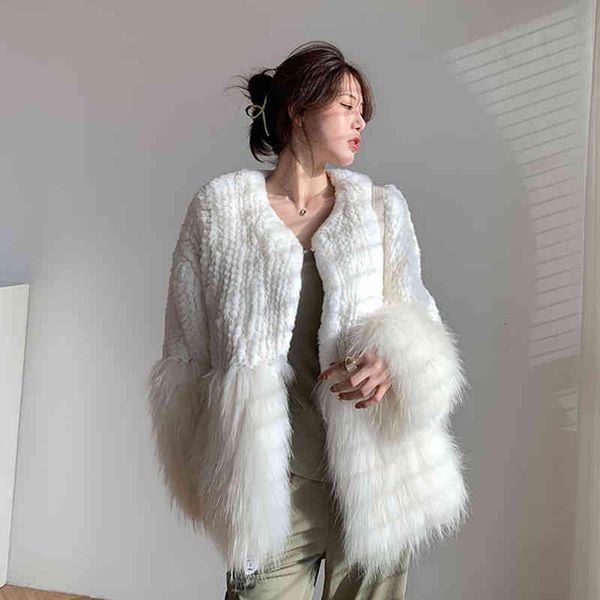 women's fur & faux women short jacket knitted natural rabbit coat autumn winter spring sweater for femme full sleeve outwear x5sm, Black
women's fur & faux women short jacket knitted natural rabbit coat autumn winter spring sweater for femme full sleeve outwear x5sm, Black