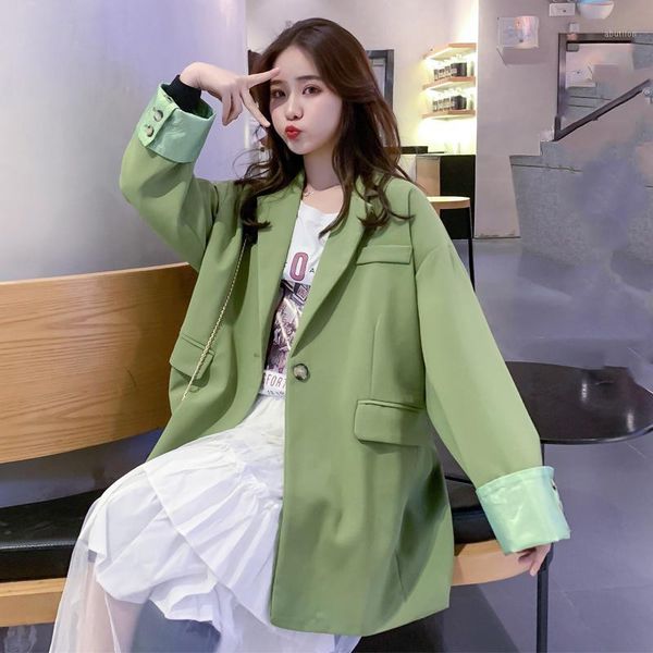 women's suits & blazers casual loose ladies blazer solid green stylish simple suit jacket long sleeve dames korean women party mm60nxz1, White;black
women's suits & blazers casual loose ladies blazer solid green stylish simple suit jacket long sleeve dames korean women party mm60nxz1, White;black