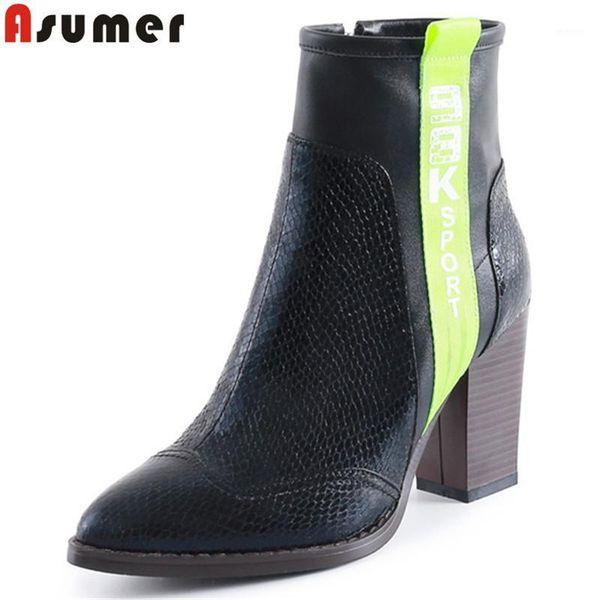 asumer 2020 new ankle boots pointed toe mixed colors ladies prom boots thick high heels ladies prom women big size 34-421, Black
asumer 2020 new ankle boots pointed toe mixed colors ladies prom boots thick high heels ladies prom women big size 34-421, Black