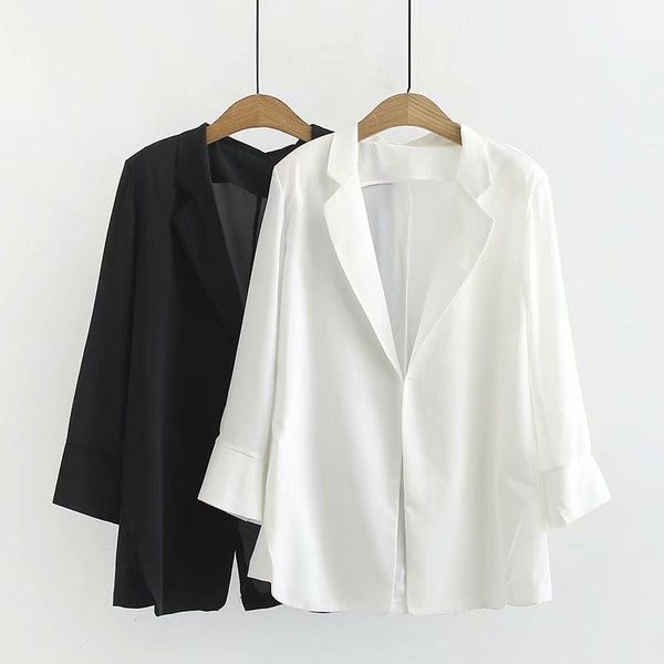 women's suits & blazers summer clothes women's chiffon blazer korean solid loose seven-point sleeve office suit oversized women ja, White;black
women's suits & blazers summer clothes women's chiffon blazer korean solid loose seven-point sleeve office suit oversized women ja, White;black