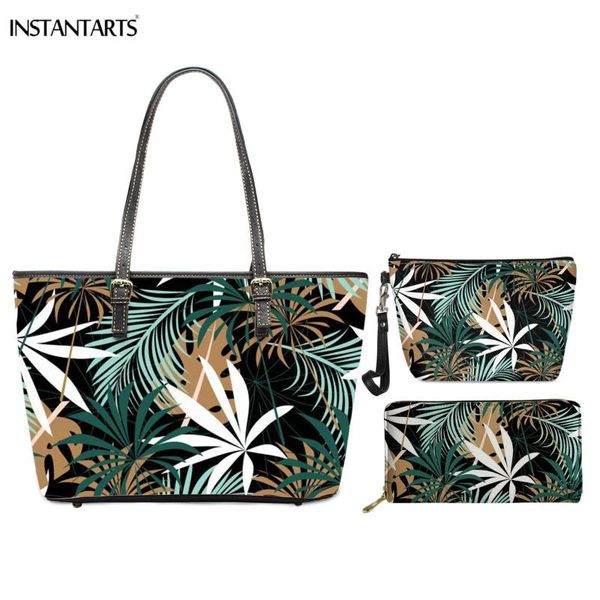 instantarts hawaii leaves print shoulder bag for women pu leather large handle bags girls makeup case wallet 3pcs pack
instantarts hawaii leaves print shoulder bag for women pu leather large handle bags girls makeup case wallet 3pcs pack