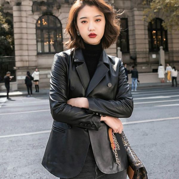 women's leather & faux 2021 genuine jacket women short motorcycle real sheepskin coat female korean clothes cazadora cuero mujer wpy244, Black
women's leather & faux 2021 genuine jacket women short motorcycle real sheepskin coat female korean clothes cazadora cuero mujer wpy244, Black