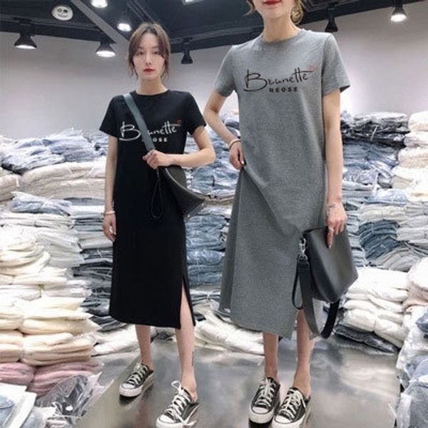 fcekp casual short-sleeved t-shirt 2020 summer spl style loose slimming women's printed neck round skirt long skirtt-shirt long skirtle, Black;gray
fcekp casual short-sleeved t-shirt 2020 summer spl style loose slimming women's printed neck round skirt long skirtt-shirt long skirtle, Black;gray