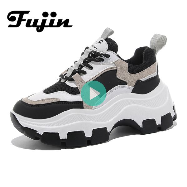 fujin spring women's sneakers high soled white black thick summer chunky breathable leisure women shoes c1011, Black;white
fujin spring women's sneakers high soled white black thick summer chunky breathable leisure women shoes c1011, Black;white