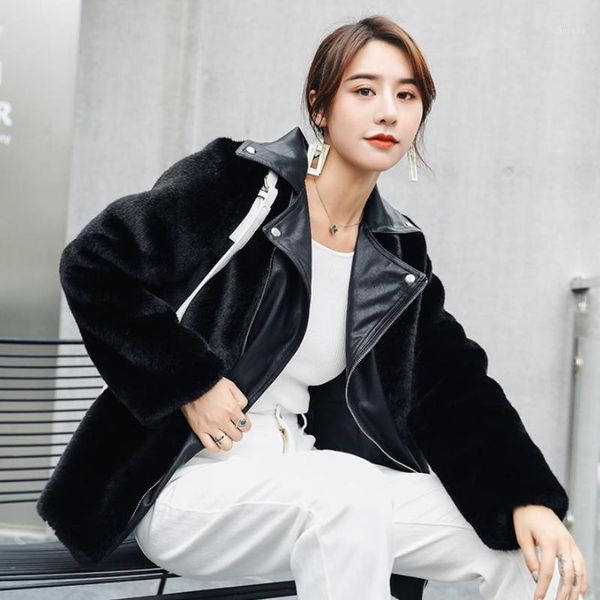 winter women's jacket faux pu leather coat long sleeve moto jacket female fur patchwork pu fashion slim outwear l15231, Black
winter women's jacket faux pu leather coat long sleeve moto jacket female fur patchwork pu fashion slim outwear l15231, Black