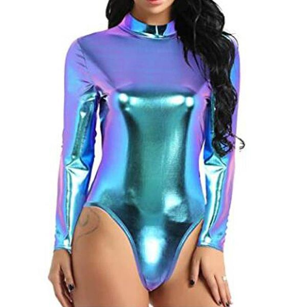 women's jumpsuits & rompers 12 colors trendy holographic bodycon bodysuit women long sleeve leotard shiny dancing fashion laser one pie, Black;white
women's jumpsuits & rompers 12 colors trendy holographic bodycon bodysuit women long sleeve leotard shiny dancing fashion laser one pie, Black;white
