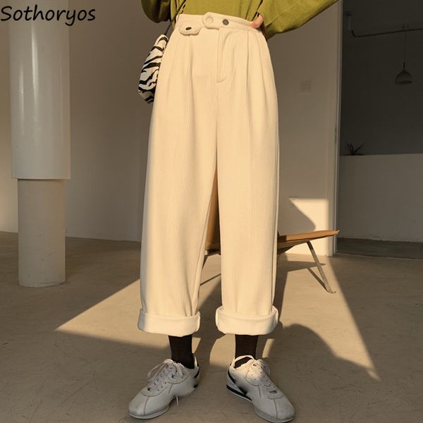 women pants korean style new loose all-match corduroy wide leg trousers womens trendy leisure harajuku daily ulzzang high waist c1111, Black;white
women pants korean style new loose all-match corduroy wide leg trousers womens trendy leisure harajuku daily ulzzang high waist c1111, Black;white
