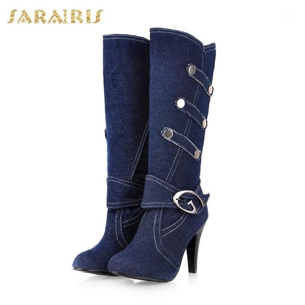 sarairis new arrivals plus sizes 34-48 women knee high boots high heel shoes woman denim upper buckle strap women boots1, Black
sarairis new arrivals plus sizes 34-48 women knee high boots high heel shoes woman denim upper buckle strap women boots1, Black