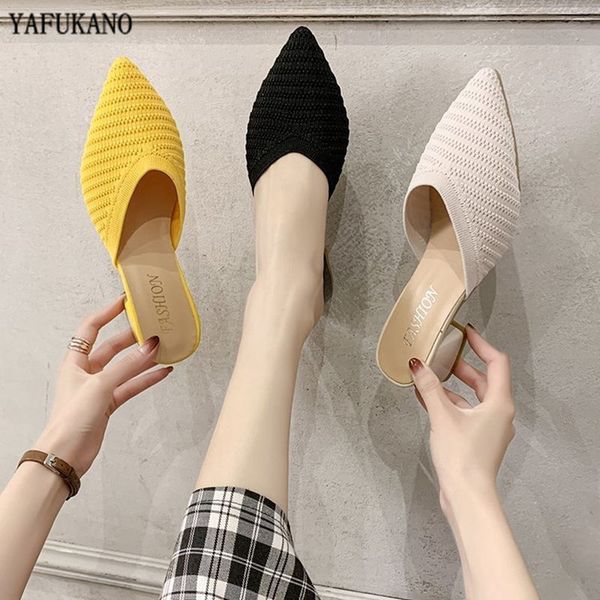 knitted elastic mesh slippers women 2020 summer shoes women fashion pointed toe slides spike heels beige mules female shoes x1020, Black
knitted elastic mesh slippers women 2020 summer shoes women fashion pointed toe slides spike heels beige mules female shoes x1020, Black
