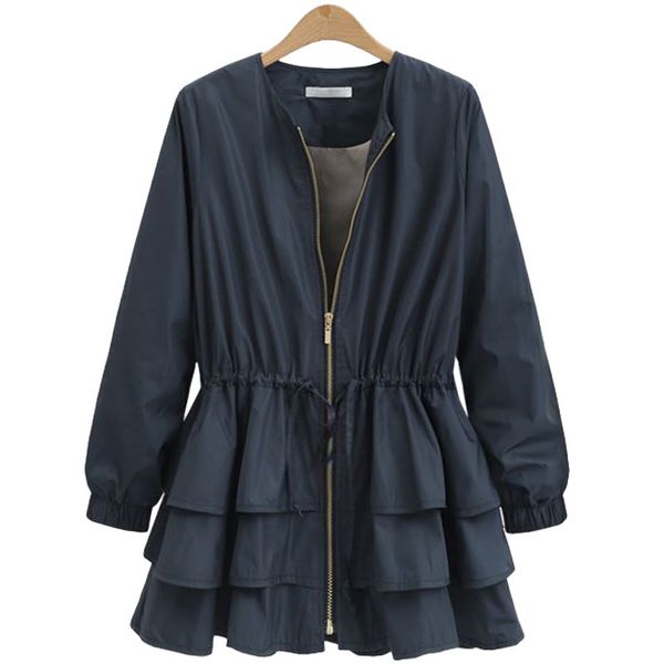 2019 new spring fashion tide black o-neck long sleeve patchwork cascading ruffles loose big size woman coat sa873 t200319, Black;brown
2019 new spring fashion tide black o-neck long sleeve patchwork cascading ruffles loose big size woman coat sa873 t200319, Black;brown