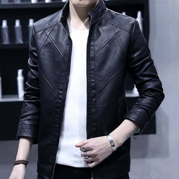 2021 spring mens casual leather jacket pu streetwear slim style mens o-neck solid color size 3xl, Black
2021 spring mens casual leather jacket pu streetwear slim style mens o-neck solid color size 3xl, Black