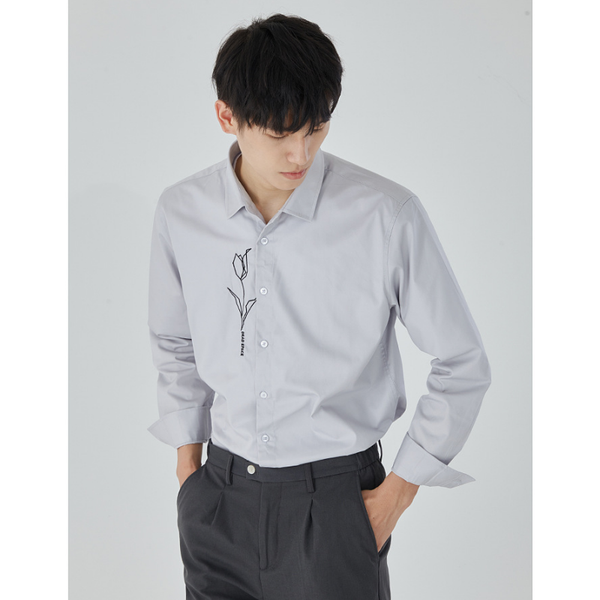 spring autumn men's blouse embroidery long-sleeved turn down collar fashion new casual business personality male shirt top, White;black
spring autumn men's blouse embroidery long-sleeved turn down collar fashion new casual business personality male shirt top, White;black