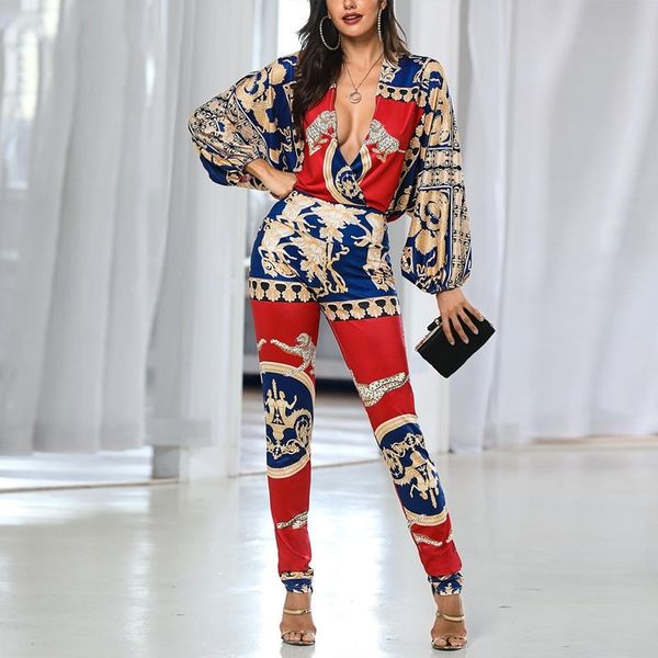 women colorblock print lantern sleeve jumpsuit skinny long sleeve plunge v-neck street wear fashion jumpsuits overalls for woman t200616, Black;white
women colorblock print lantern sleeve jumpsuit skinny long sleeve plunge v-neck street wear fashion jumpsuits overalls for woman t200616, Black;white