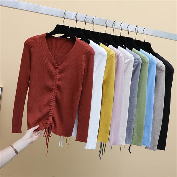 autumn women full sleeve v neck lace up sweaters pullovers girls knitted solid soft jumpers knitwear fl1020, White;black
autumn women full sleeve v neck lace up sweaters pullovers girls knitted solid soft jumpers knitwear fl1020, White;black