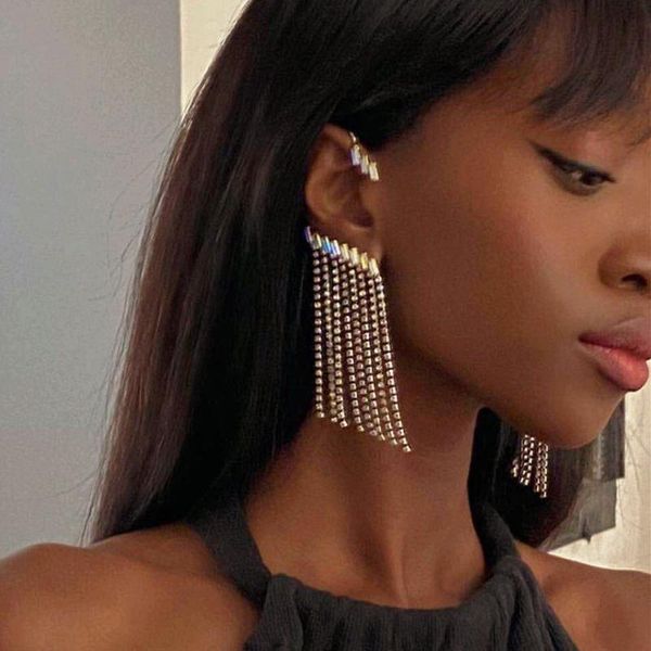 shiny rhinestone tassel ear clips dangle earrings for women fashion jewelry bohemian style maxi statement earrings accessories, Silver
shiny rhinestone tassel ear clips dangle earrings for women fashion jewelry bohemian style maxi statement earrings accessories, Silver