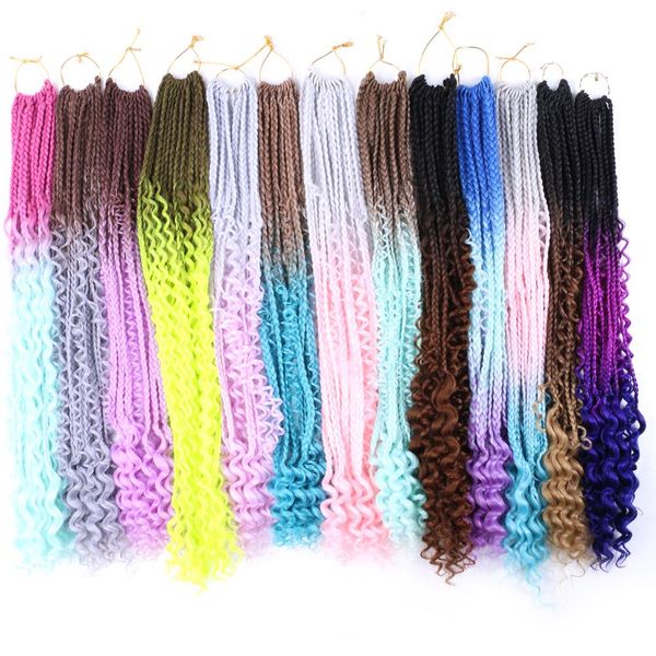 22" goddess box braids crochet hair with curly end 70g/pcs bohemian synthetic box braiding hair extensions ombre braiding hair, Black
22" goddess box braids crochet hair with curly end 70g/pcs bohemian synthetic box braiding hair extensions ombre braiding hair, Black