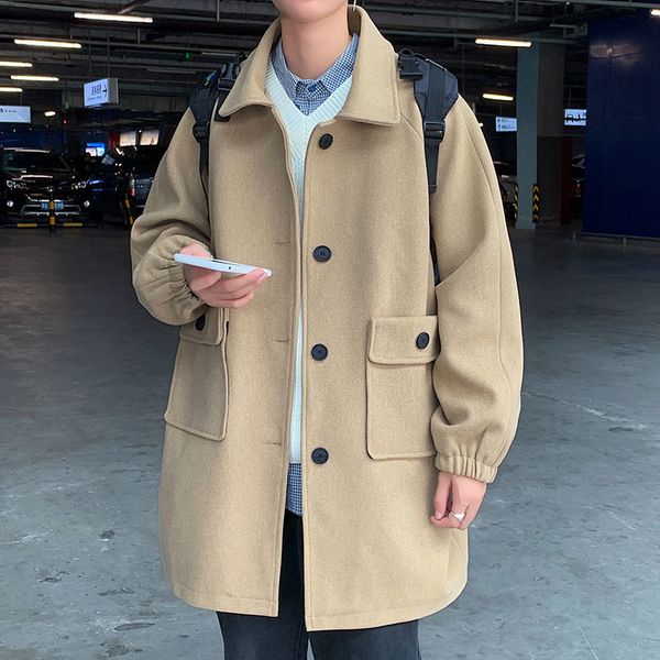 2021 male autumn thin new winter pure wool medium long coat relaxed leisure wear 1ehv, Tan;black
2021 male autumn thin new winter pure wool medium long coat relaxed leisure wear 1ehv, Tan;black