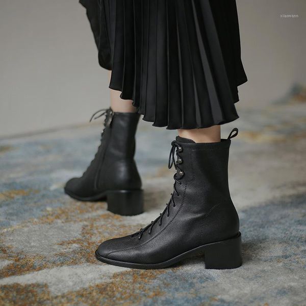 mordoan genuine cow leather boots mid heel women's shoes retro british style wild thick-heeled boots women's ankle1, Black
mordoan genuine cow leather boots mid heel women's shoes retro british style wild thick-heeled boots women's ankle1, Black