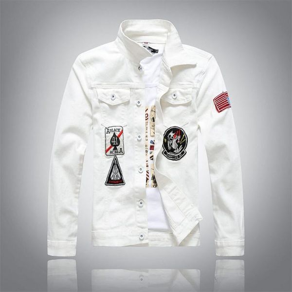 vogue fashion white denim jacket men's autumn winter casual long sleeve turn-down collar solid coat chaqueta hombre, Black;brown
vogue fashion white denim jacket men's autumn winter casual long sleeve turn-down collar solid coat chaqueta hombre, Black;brown