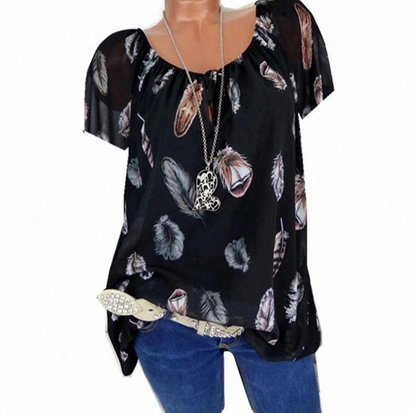 new arrival women summer feather print v neck short sleeve shirts leisure loose blouse shirts for women #ox3s, White
new arrival women summer feather print v neck short sleeve shirts leisure loose blouse shirts for women #ox3s, White