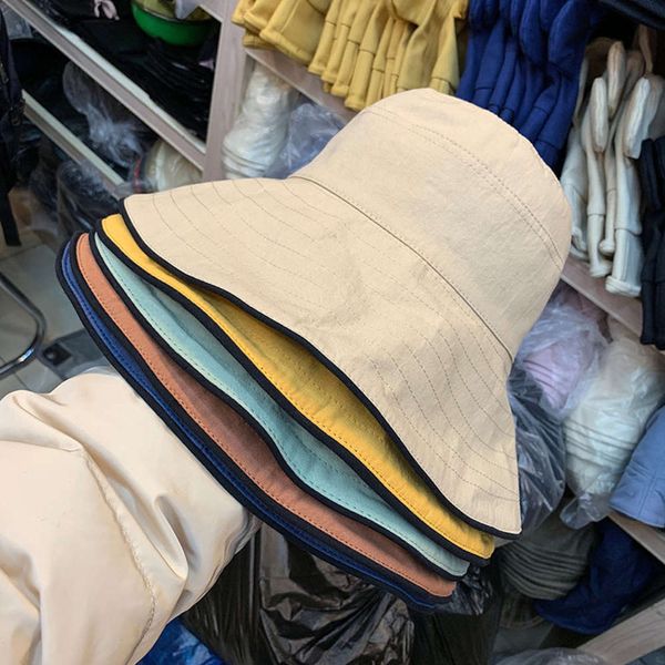 double-sided cotton 2020 spring solid color eaves summer beach sun visor female korean chic fisherman's hat, Blue;gray
double-sided cotton 2020 spring solid color eaves summer beach sun visor female korean chic fisherman's hat, Blue;gray