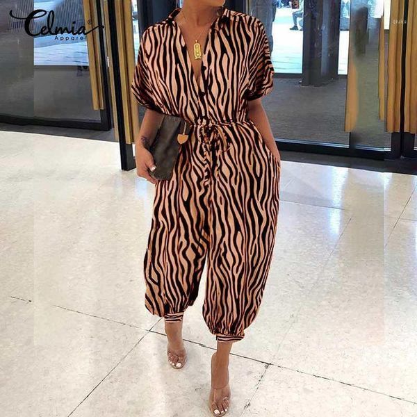 2020 fashion short sleeve women long jumpsuits celmia summer cargo pants zebra print casual loose rompers belted dungarees mujer1, Black;white
2020 fashion short sleeve women long jumpsuits celmia summer cargo pants zebra print casual loose rompers belted dungarees mujer1, Black;white