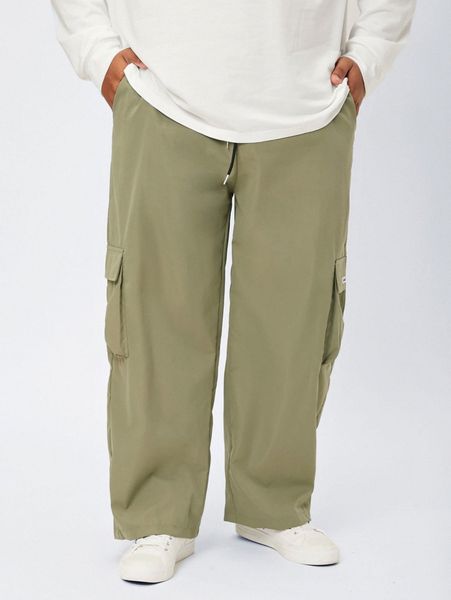 extended sizes men flap pocket side drawstring waist pants x4f9#, Black 
extended sizes men flap pocket side drawstring waist pants x4f9#, Black