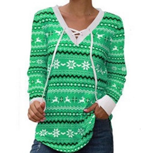women's christmas shirt female lace-up v-neck long sleeve knitted t-shirts ladies' printed xmas joyous shirts spring winter, White
women's christmas shirt female lace-up v-neck long sleeve knitted t-shirts ladies' printed xmas joyous shirts spring winter, White