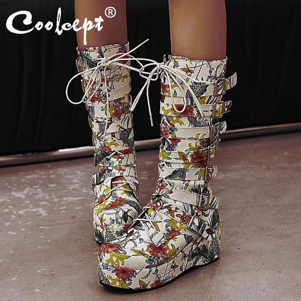 coolcept 2020 women plus size 33-46 fashion thick bottom mid calf boots flower wedges platform knight boots casual shoes woman, Black
coolcept 2020 women plus size 33-46 fashion thick bottom mid calf boots flower wedges platform knight boots casual shoes woman, Black