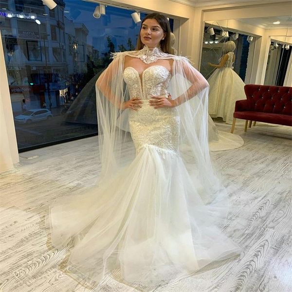 2021 luxury русалка свадебные платья с шаль sweetheart перо из бисера кружева аппликация часовня свадебное платье сшитое robe de mariée, White
2021 luxury русалка свадебные платья с шаль sweetheart перо из бисера кружева аппликация часовня свадебное платье сшитое robe de mariée, White