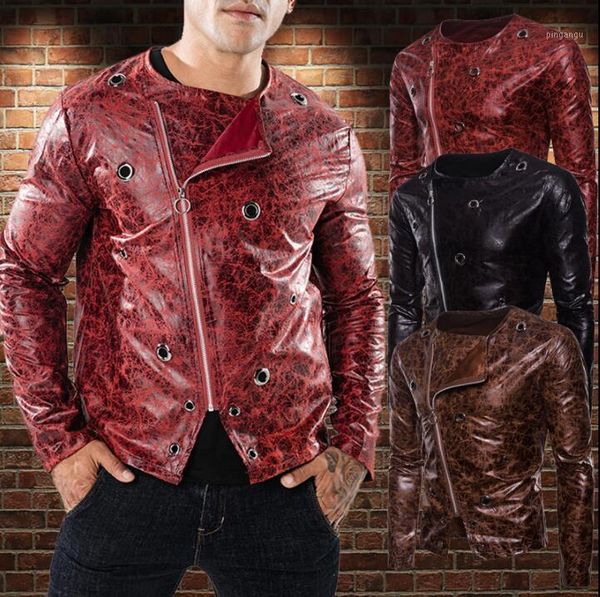 motorcycle mens leather jackets printed hollow metal rivets coat punk oblique zipper clothes stage street round collar fashion1, Black
motorcycle mens leather jackets printed hollow metal rivets coat punk oblique zipper clothes stage street round collar fashion1, Black
