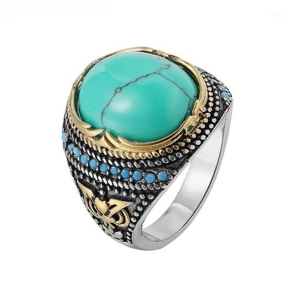 classic men green stone ring vintage punk style lady engagement ring fashion stainless steel jewelry for women party gift1, Golden;silver
classic men green stone ring vintage punk style lady engagement ring fashion stainless steel jewelry for women party gift1, Golden;silver